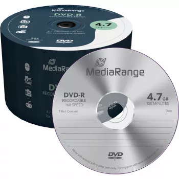 MediaRange - 50 x DVD-R - 4,7GB (120 min.) 16x - spindel (MR444)