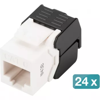 Digitus CAT 6 keystone jack onafgeschermd 24 stuks plat zwart wit RJ-45