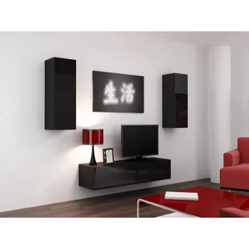 Cama tv-standaard VIGO 140 30/140/40 zwart/zwart glanzend