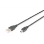ASM AK-300108-018-S ASSMANN kabel USB 2.0 HighSpeed Canon Type USB A / Mini-USB B (5-polig) stekker 1,8 m