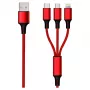 USB-kabel 2GO 797150 1,5m USB B USB C/Micro-USB B/Lightning rood
