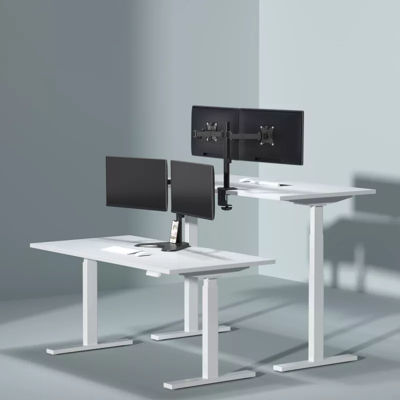 Monitorwandbeugel SBOX LCD-352/2-2 voor 13–32 inch schermen, dubbele arm, 2×8 kg draagvermogen, VESA 100×100