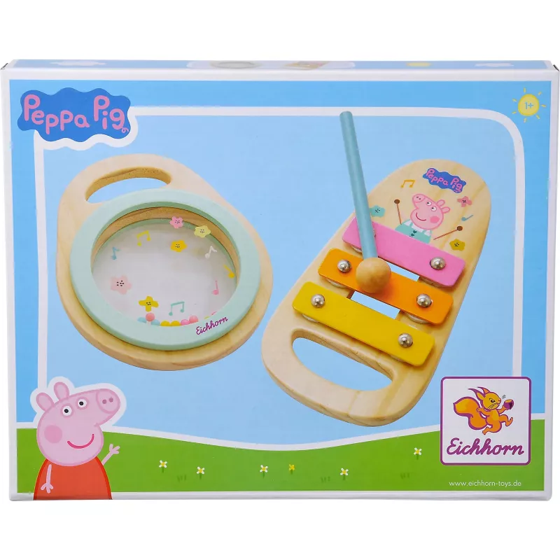 Peppa Pig houten muziekset, muziekspeelgoed 2-delig