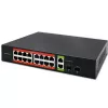 Netwerkswitch QOLTEC 52292 — Gigabit Ethernet PoE, 16x RJ45, 2x RJ45-uplink, 2x SFP