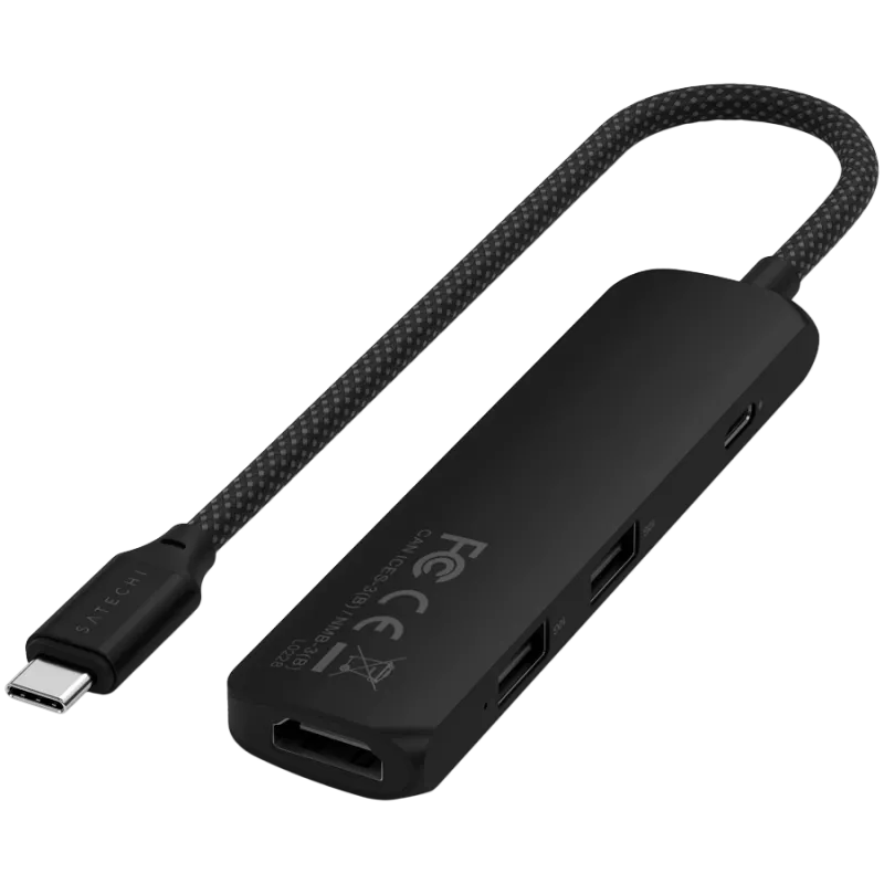 Satechi ST-P4SK interface hub USB Type-C 10000 Mbit/s zwart
