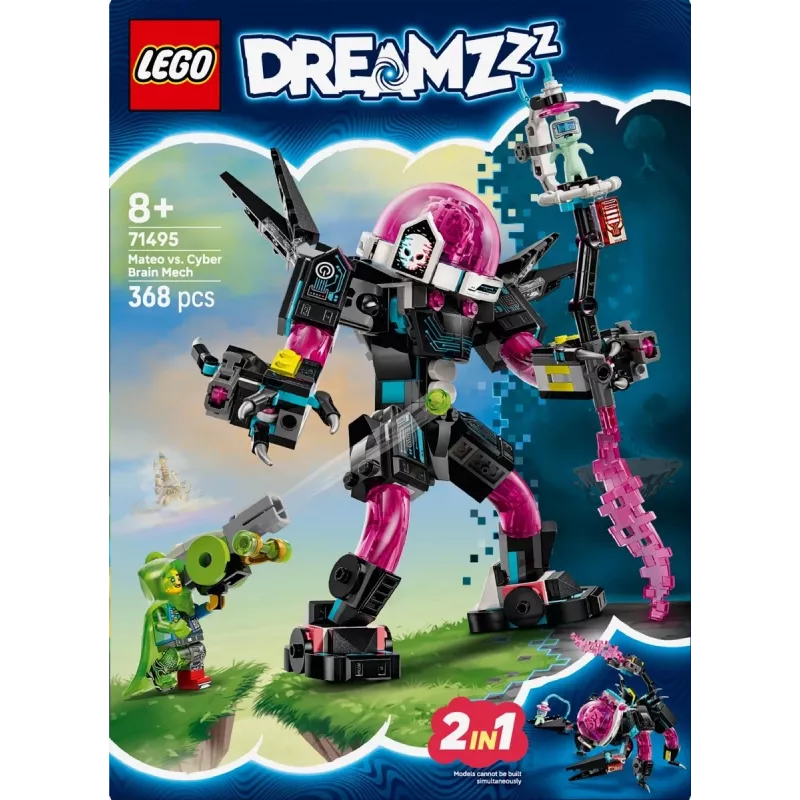 Constructiespeelgoed LEGO 71495 Mateo vs. Cyberbrain Mech – speelset met minifiguren en bouwbare mech