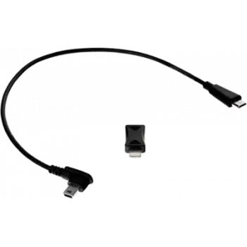 USB-datakabel No name microUSB naar microUSB en Lightning, zwart, model 0-07-0258-0.08_LF