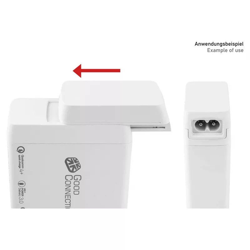 Netkabeladapter voor Good Connections opladers (PCA-WxxxW), wit (PCA-W008W)