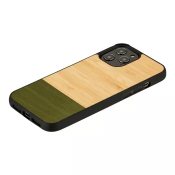 Beschermende bamboe-houten telefoonhoes van man and wood voor iPhone 12 Pro Max — Forest zwart