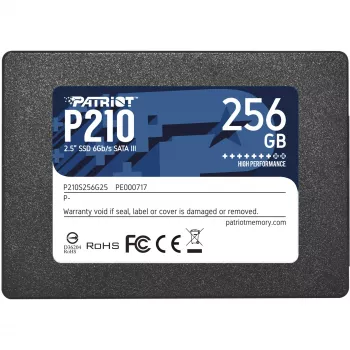 2,5 inch SATA III SSD Patriot P210 256 GB — 500 MB/s lezen, 400 MB/s schrijven, 7 mm