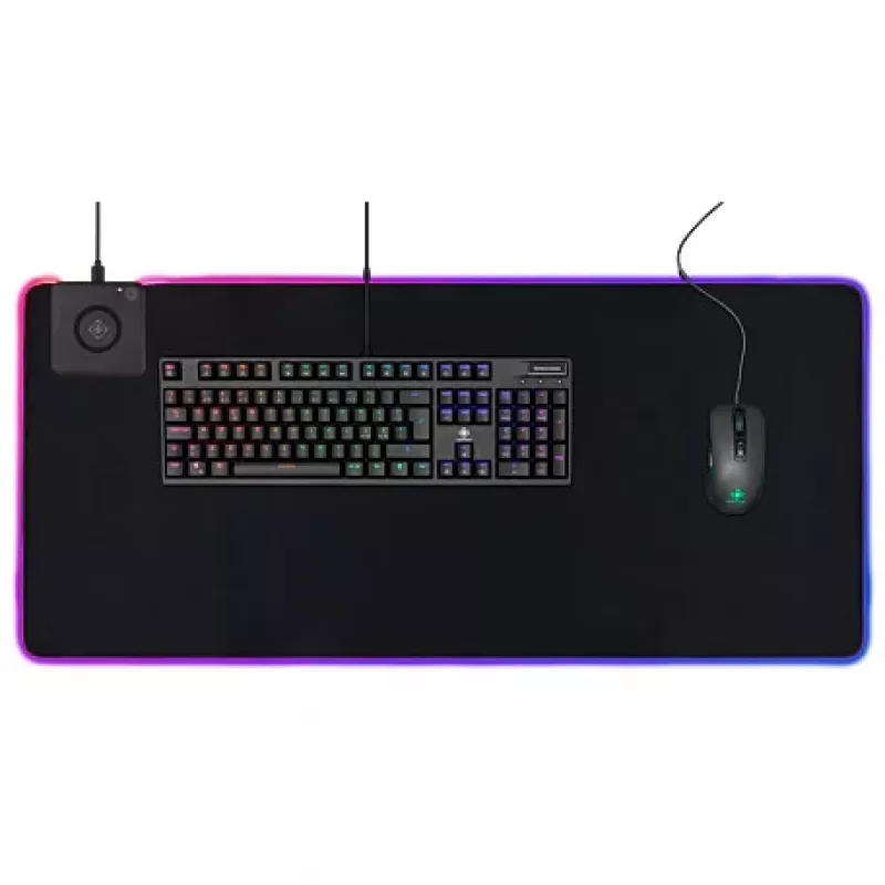 Deltaco GAM-092 - zwart - monochroom - neopreen - USB - gaming-muismat