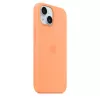 Apple iPhone 15 silicone case met MagSafe – Orange Sorbet