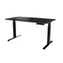 Bureau cama meble MOON LONG met elektrische hoogteverstelling 150x80 cm, rechthoekig spaanplaat tafelblad, 72–120 cm hoogte, zwart/antraciet