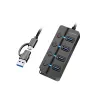 USB 3.2 Gen1-hub, 4x USB-A aan-/uitschakelaar