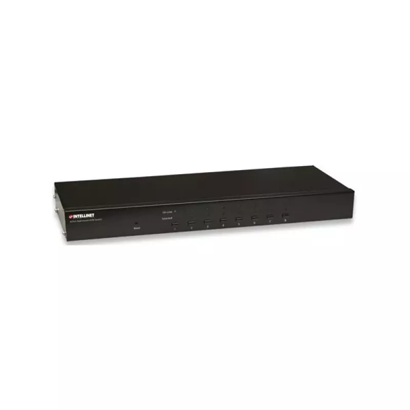 Intellinet 8-poorts rackmount KVM-switch, combo USB + PS/2, on-screen-display, kabels meegeleverd (Euro 2-pins stekker)