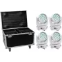 LED-lichtset EUROLITE TMH-X4 wit – 4 spots met transportcase en wielen