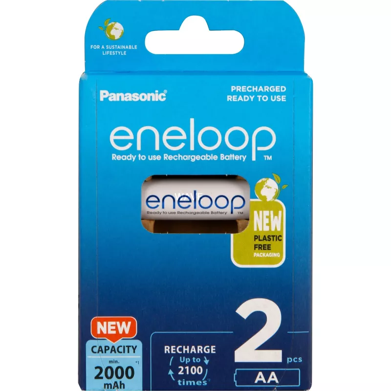 Accu's PANASONIC ENELOOP AA 2000 mAh 2 stuks (BK-3MCDE/2CP)