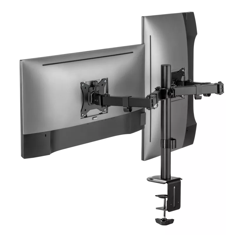 Monitorwandbeugel SBOX LCD-352/2-2 voor 13–32 inch schermen, dubbele arm, 2×8 kg draagvermogen, VESA 100×100