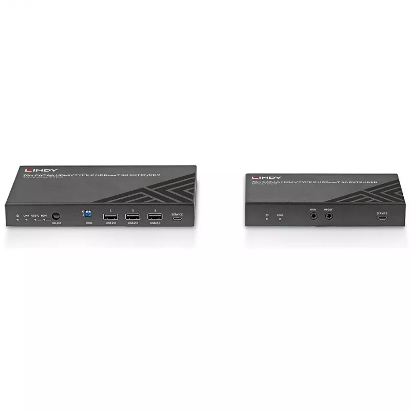 Lindy 70m Cat.6A HDMI 4K60 & Type C HDBaseT 3.0 KVM-extender