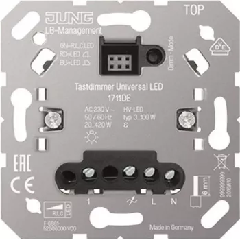 Dimmerschakelaar Jung 1711DE universeel LED, draai-/drukregeling, voor LED-lampen