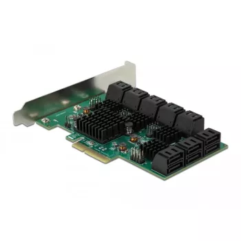 DeLOCK 16-poorts SATA PCI Express x4-kaart 6 Gbit/s groen grijs