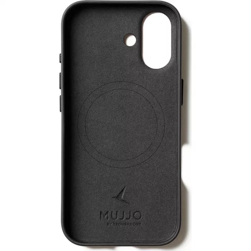 Mujjo Full Leather Case MagSafe hoes voor iPhone 17 zwart
