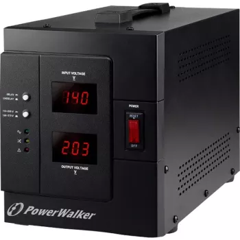 Bluewalker PowerWalker AVR 3000/SIV - automatische spanningsregeling - AC 230 V - 2400 watt - 3000 VA - 2 uitgangsstopcontacten (10120307)