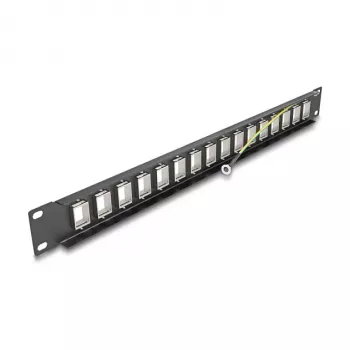 DeLOCK 19 inch Keystone patchpanel 16 poorten 1U zwart