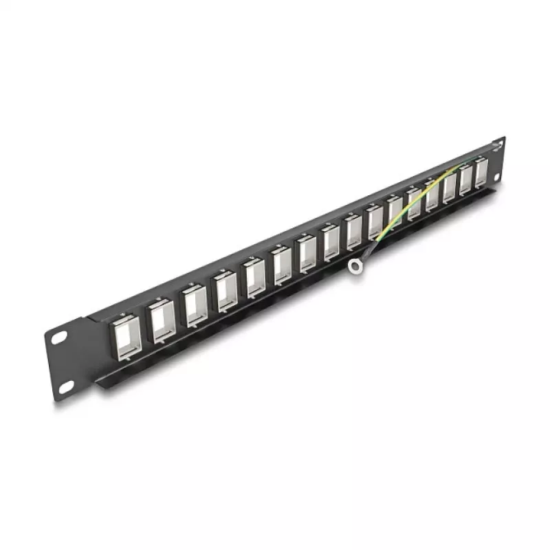 DeLOCK 19 inch Keystone patchpanel 16 poorten 1U zwart