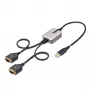 StarTech.com 2ft (60cm) 2-poorts USB naar serieel adapterkabel, verwisselbare DB9 schroeven/moeren, COM-behoud, USB-A naar DB9 RS232, FTDI, Level-4 ESD-bescherming, Windows/macOS/ChromeOS/Linux – robuuste TPE-constructie