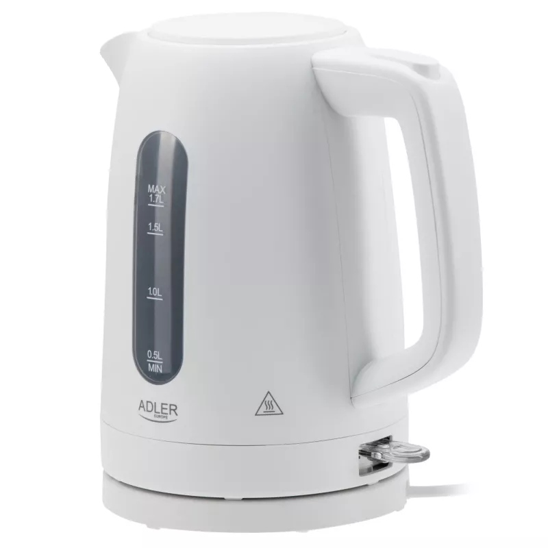 Elektrische waterkoker Adler AD 1379w — 1,7 L, tot 2200 W, wit, 360°-voet, polypropyleen