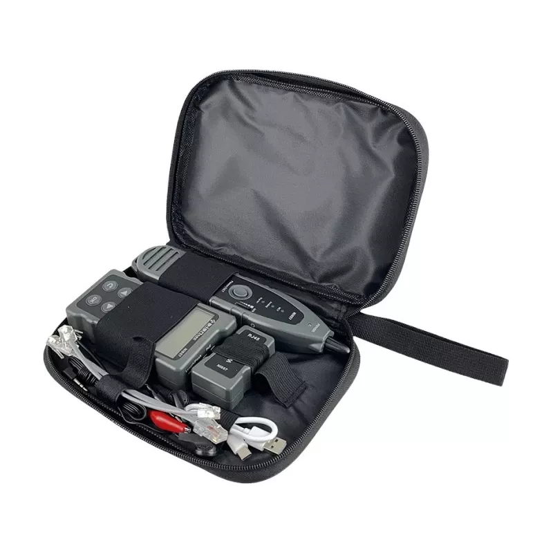 UTP/STP-kabeltester A-LAN NI057 met PoE-detectie, kabellengtemeting, RJ-45-ondersteuning, LCD- en LED-indicaties