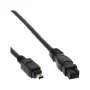 FireWire 400 naar 800 kabel InLine 34901 1m stekker/stekker zwart