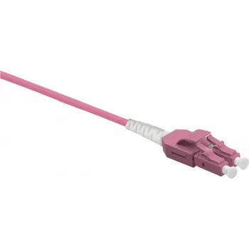 Helos LWL OM4 Uniboot patchkabel LC/LC Duplex 50/125 µm, LSZH 2,0 mm, 3 m, Erika Violet