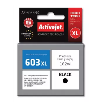 Activejet AE-603BNX inkt (vervanger voor Epson 603XL T03A14; Supreme; 18,2 ml; zwart)