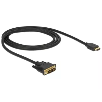 Videokabel-adapter DeLOCK 85582 1 m HDMI Type-A DVI-D zwart