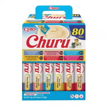 Natrivoedsel voor katten INABA Churu 80P tonijnrecept — 80 tubes x 14 g