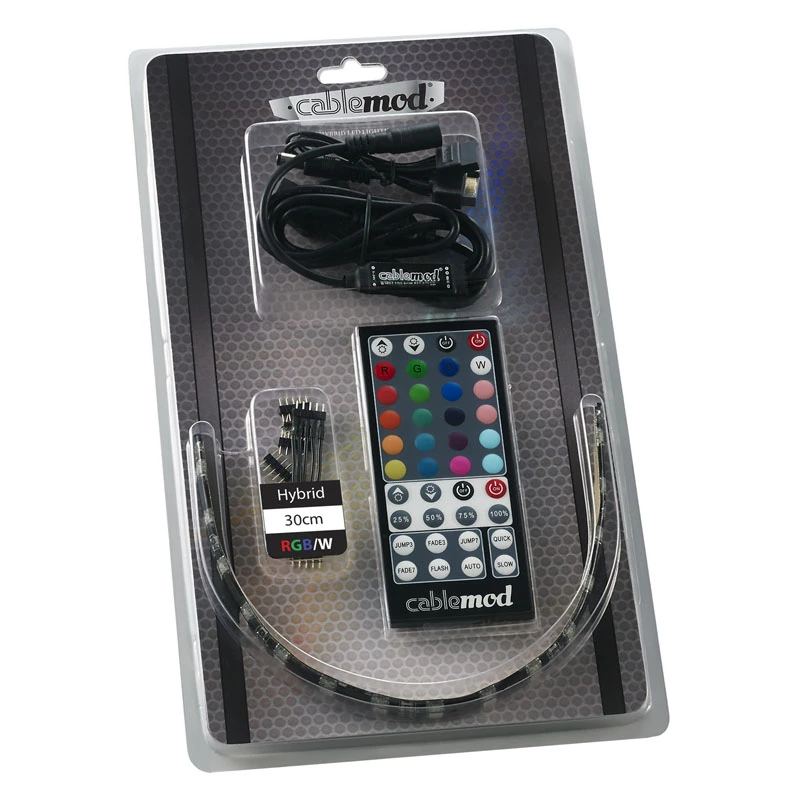 Universele LED-lichtstrip CableMod CM-LED-30-D30RGBW-RK 300 mm voor binnenruimtes