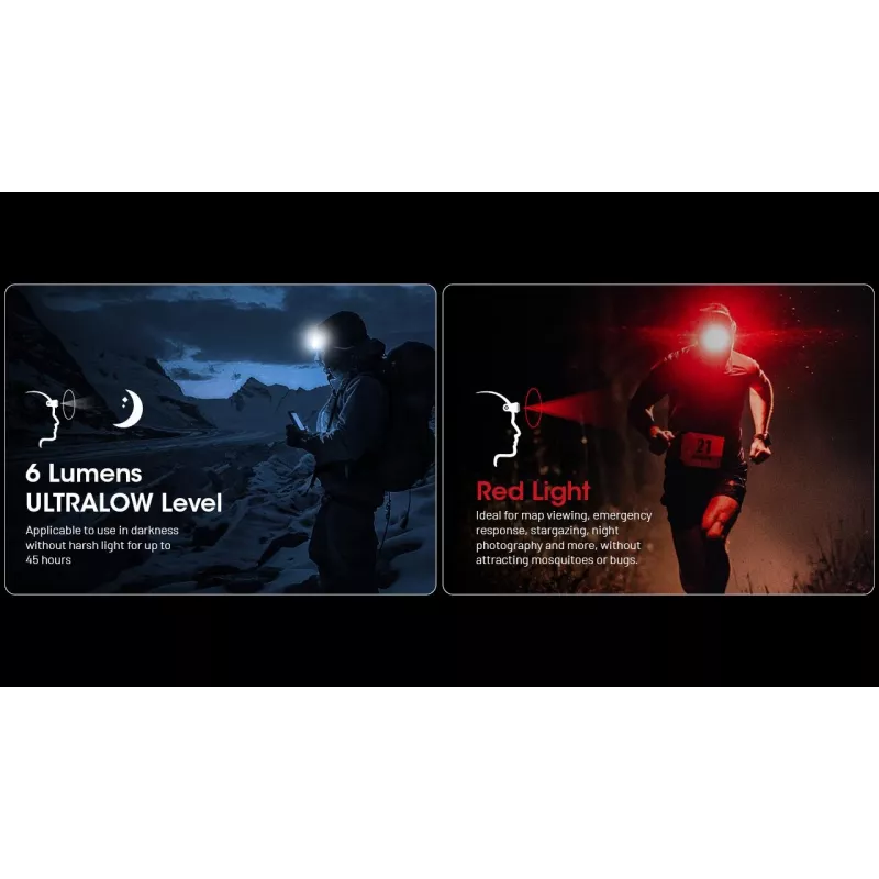Hoofdlamp Nitecore NU25 MCT — oplaadbare hoofdlamp, tot 400 lumen, compacte handsfree verlichting