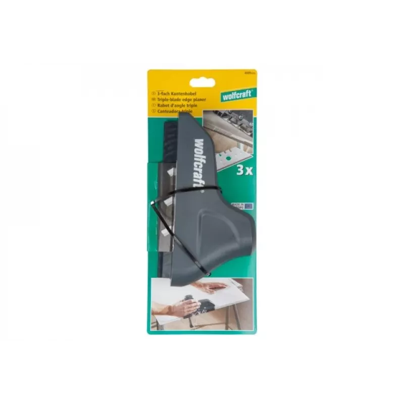 Schaaf Wolfcraft drievoudige kantenschaaf 4009000 — grafiet, trapeziummes, geschikt voor gipsplaten