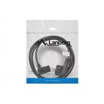 Netkabel LANBERG CA-C13C-12CC-0018-BK, 2 m, C13-koppeling naar CEE7/7, zwart, haakse C13