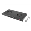 Lanberg AK-1502-B ventilatiepaneel voor rack, 1U, 19 inch, 2 ventilatoren, thermostaat, LCD, 230 V, 483 x 192 x 44,45 mm, zwart