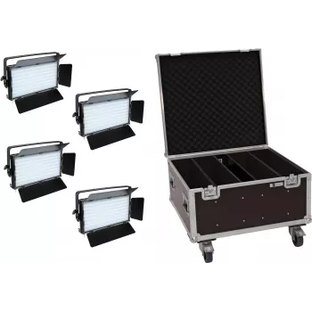 LED-paneelset EUROLITE PLL-480 CW/WW 4x met case – 4 units, instelbaar koud-/warmwit