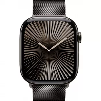 Apple Watch Series 10 GPS + Cellular 46mm Slate Titanium behuizing met Slate Milanese band - M/L (MWYW3QF/A)