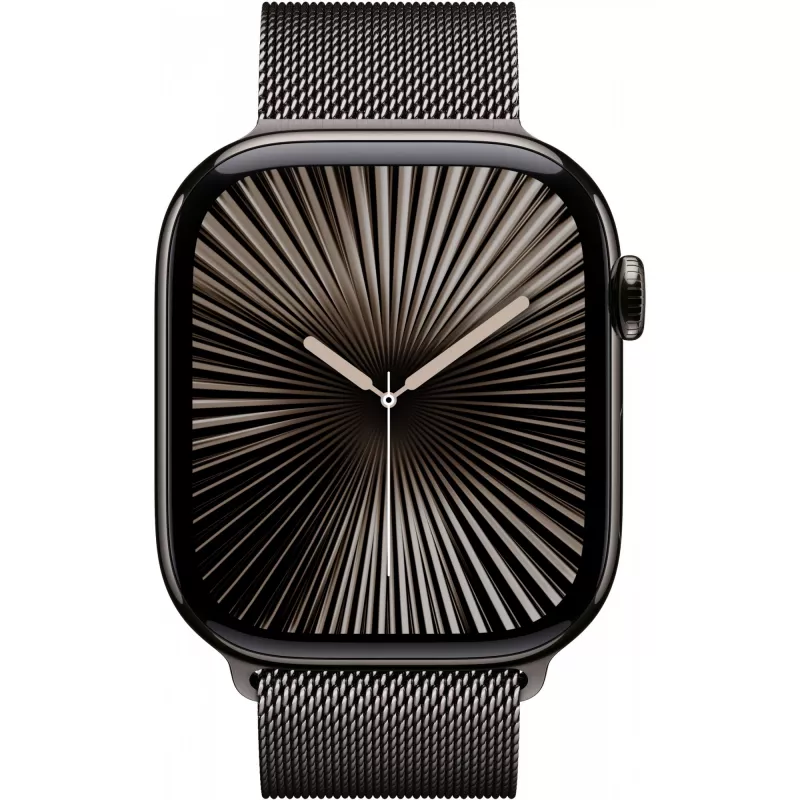 Apple Watch Series 10 GPS + Cellular 46mm Slate Titanium behuizing met Slate Milanese band - M/L (MWYW3QF/A)