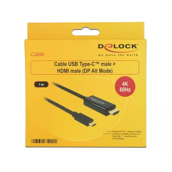 Videokabel-adapter DeLOCK 85290 USB Type-C naar HDMI 1 m zwart