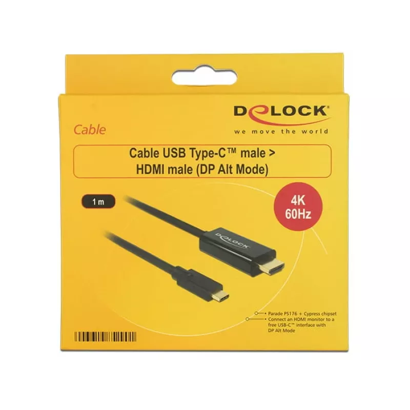 Videokabel-adapter DeLOCK 85290 USB Type-C naar HDMI 1 m zwart