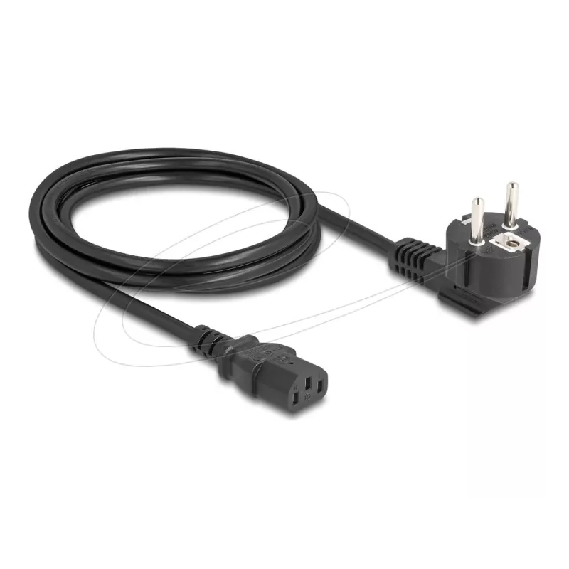 Netkabel DELOCK 81567 CEE 7/7 (ST) 90° naar IEC C13, 2 m, 3x1,00 mm