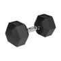 Met rubber beklede gietijzeren dumbbell HEX 20 kg REBEL ACTIVE