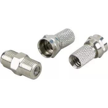 Coax-stekkerverbinder Schwaiger KVBS70 531 stekker bus nikkel 3 stuks